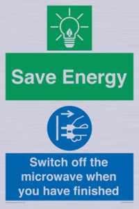 Save energy. Switch off the microwave when you have finished
